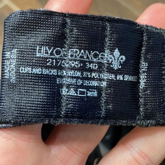 🖤 **Black Lily of France Bra - Size 34D** 🖤 - Picture 4 of 4